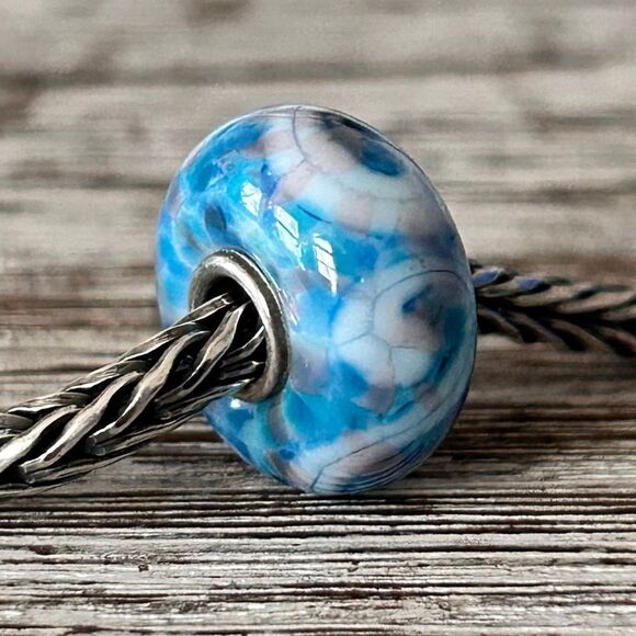 Summersday Artisan Trollbeads Style Trollstone Blue Pink White Mosaic Swirl NEW - Picture 11 of 12